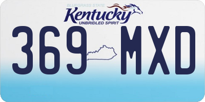 KY license plate 369MXD