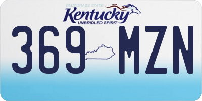KY license plate 369MZN