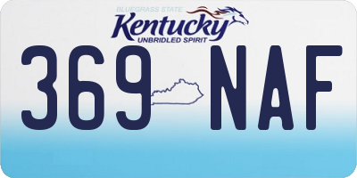 KY license plate 369NAF