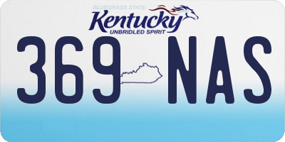KY license plate 369NAS