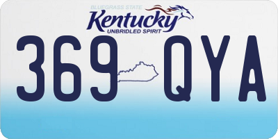 KY license plate 369QYA