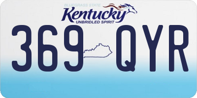 KY license plate 369QYR