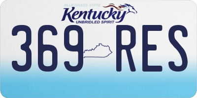 KY license plate 369RES