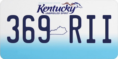KY license plate 369RII
