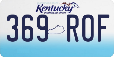 KY license plate 369ROF