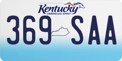KY license plate 369SAA