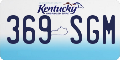 KY license plate 369SGM