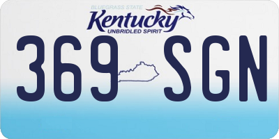 KY license plate 369SGN