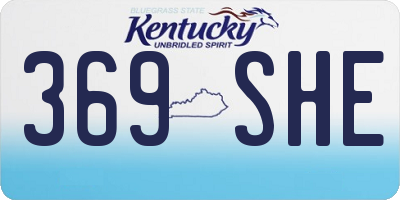KY license plate 369SHE