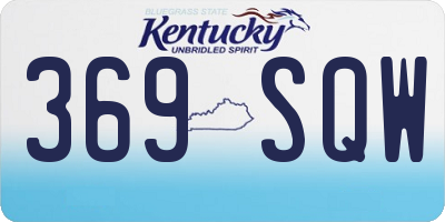KY license plate 369SQW