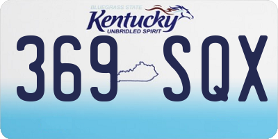 KY license plate 369SQX