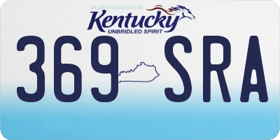 KY license plate 369SRA