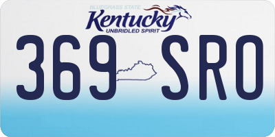 KY license plate 369SRO