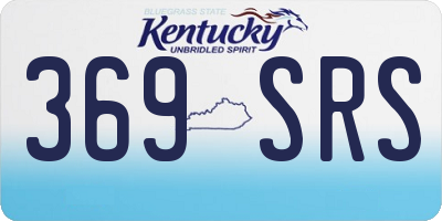 KY license plate 369SRS