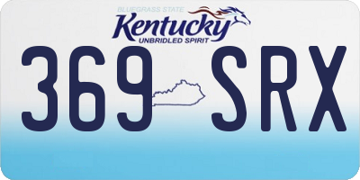 KY license plate 369SRX