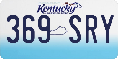 KY license plate 369SRY