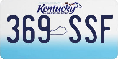 KY license plate 369SSF