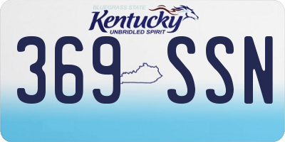 KY license plate 369SSN