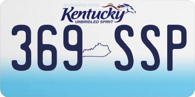 KY license plate 369SSP