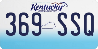 KY license plate 369SSQ