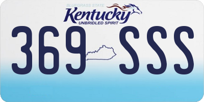 KY license plate 369SSS