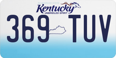 KY license plate 369TUV