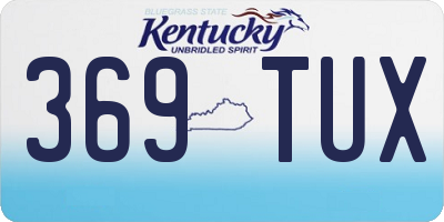 KY license plate 369TUX