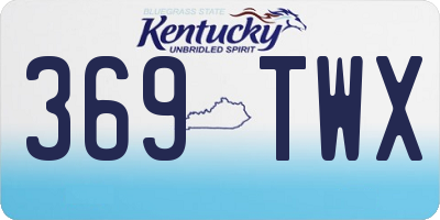 KY license plate 369TWX