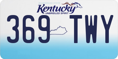 KY license plate 369TWY