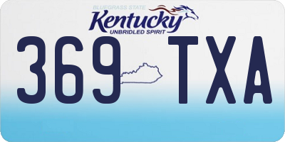 KY license plate 369TXA