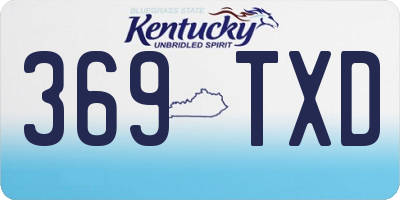 KY license plate 369TXD