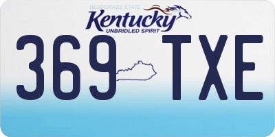 KY license plate 369TXE
