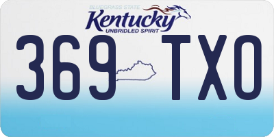 KY license plate 369TXO