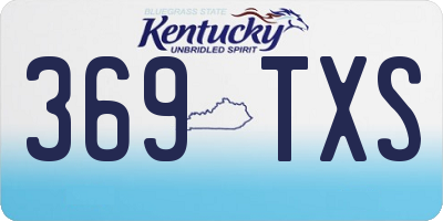 KY license plate 369TXS