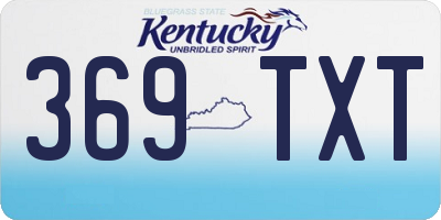 KY license plate 369TXT