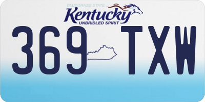 KY license plate 369TXW