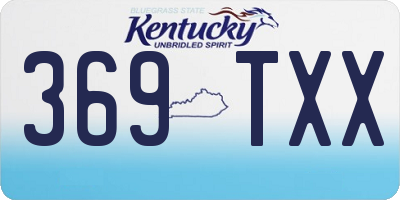 KY license plate 369TXX