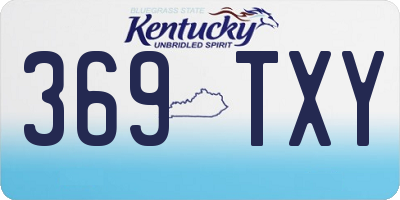 KY license plate 369TXY