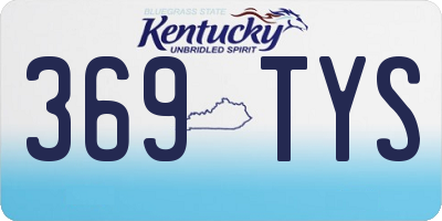 KY license plate 369TYS
