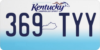 KY license plate 369TYY