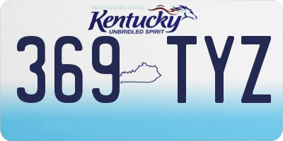 KY license plate 369TYZ