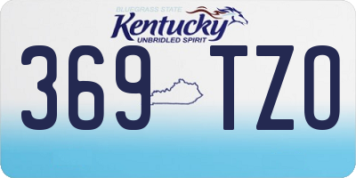 KY license plate 369TZO
