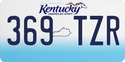 KY license plate 369TZR