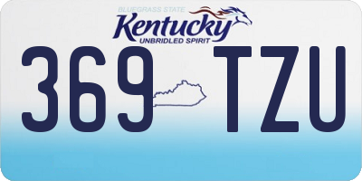 KY license plate 369TZU