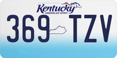 KY license plate 369TZV