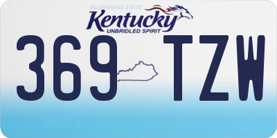 KY license plate 369TZW