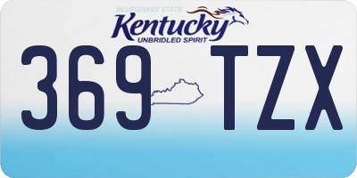 KY license plate 369TZX