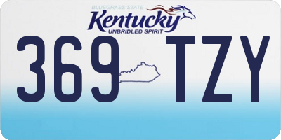 KY license plate 369TZY