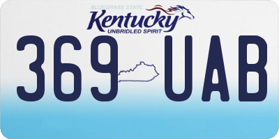 KY license plate 369UAB