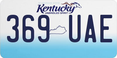 KY license plate 369UAE